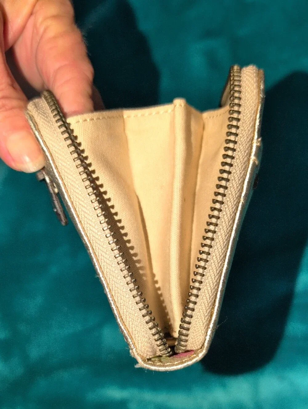 The Sak Metallic Gold Leather Zip Wallet